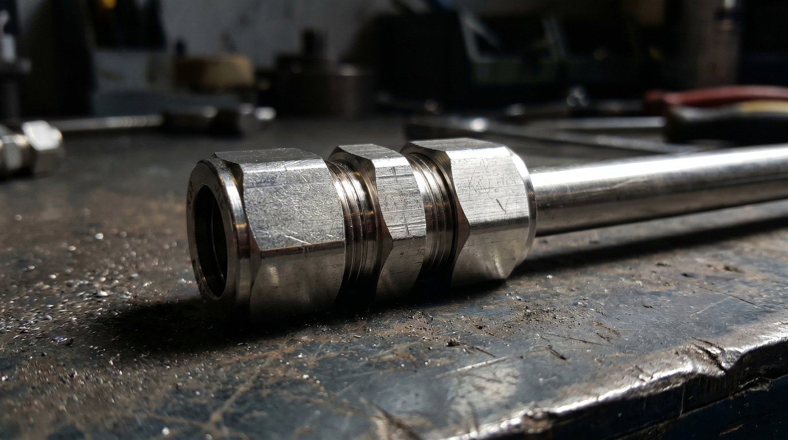 Stainless steel compression tube fitting suggested as the right alternative when the line is actually rigid tube.