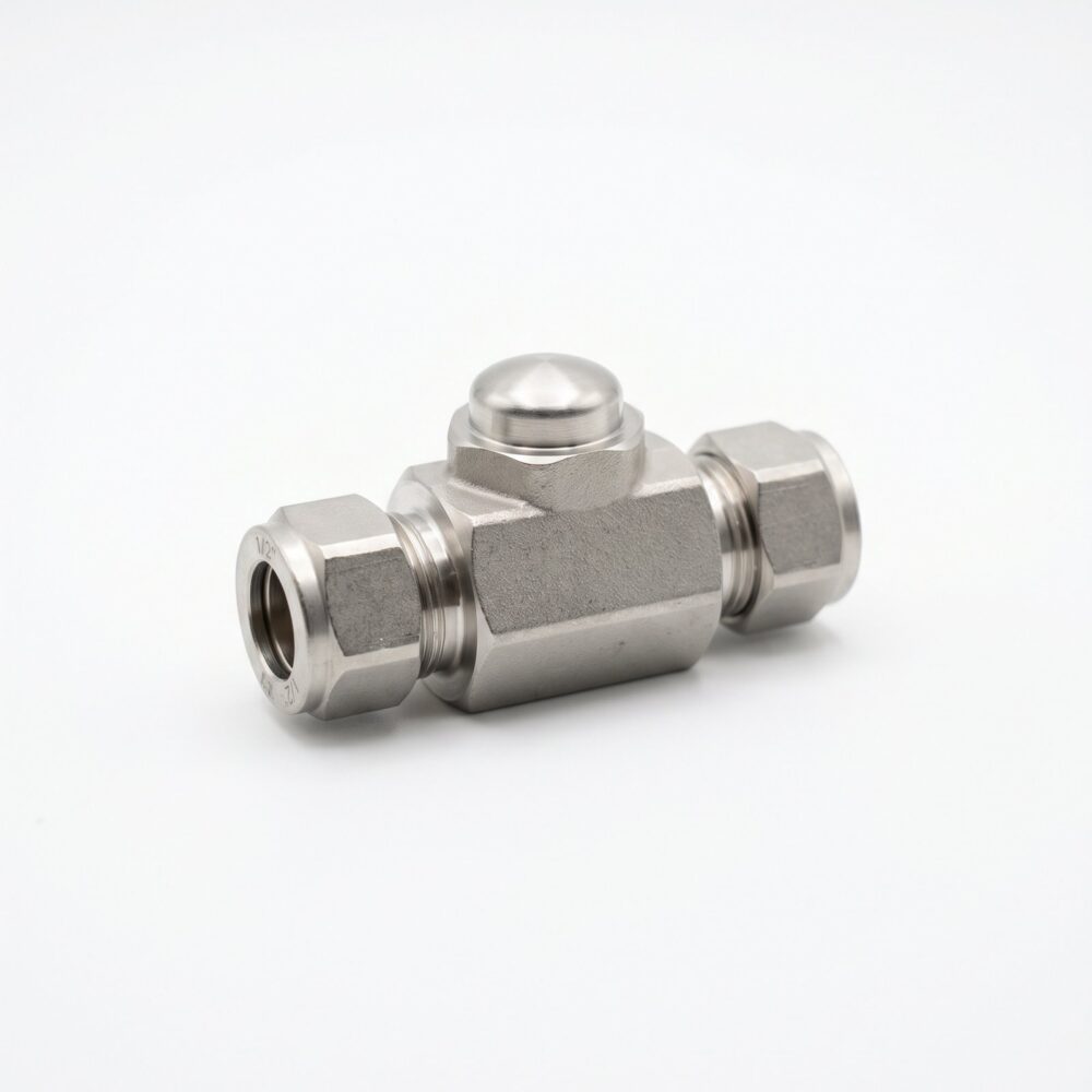 Swagelok SS-58S8 316 stainless steel lift check valve, gravity-operated, 1/2 inch Swagelok tube fitting