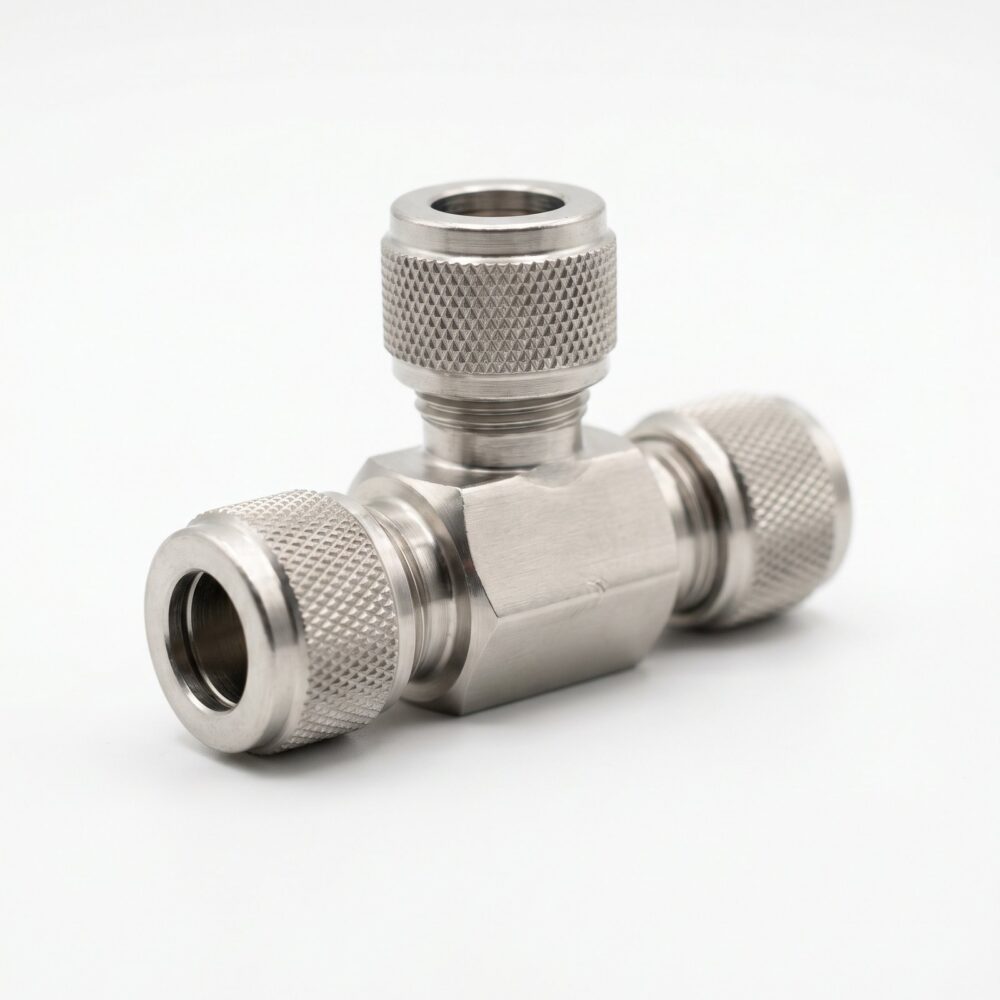 Swagelok SS-810-3 316 stainless steel union tee, three 1/2 inch Swagelok tube fitting ends
