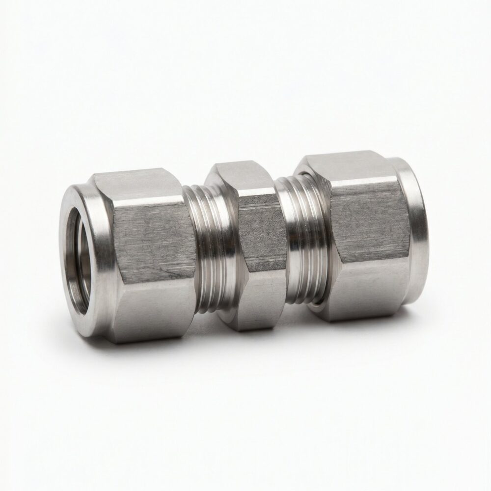Swagelok SS-810-6 316 stainless steel straight tube union, 1/2 inch tube OD both ends