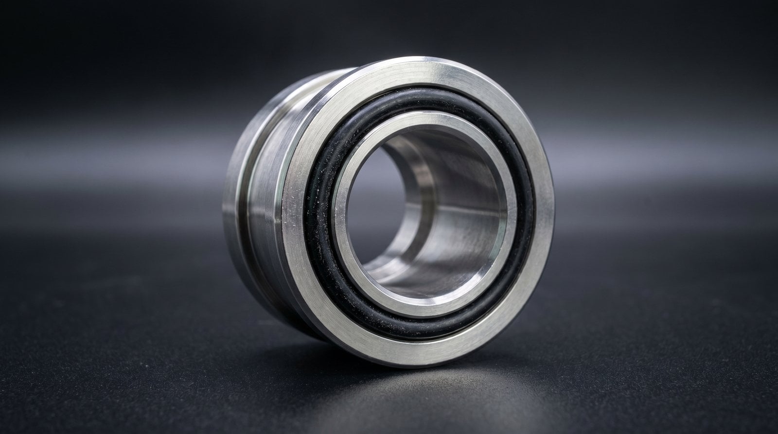 Isolated VCO fitting with elastomer o-ring against a clean studio background.