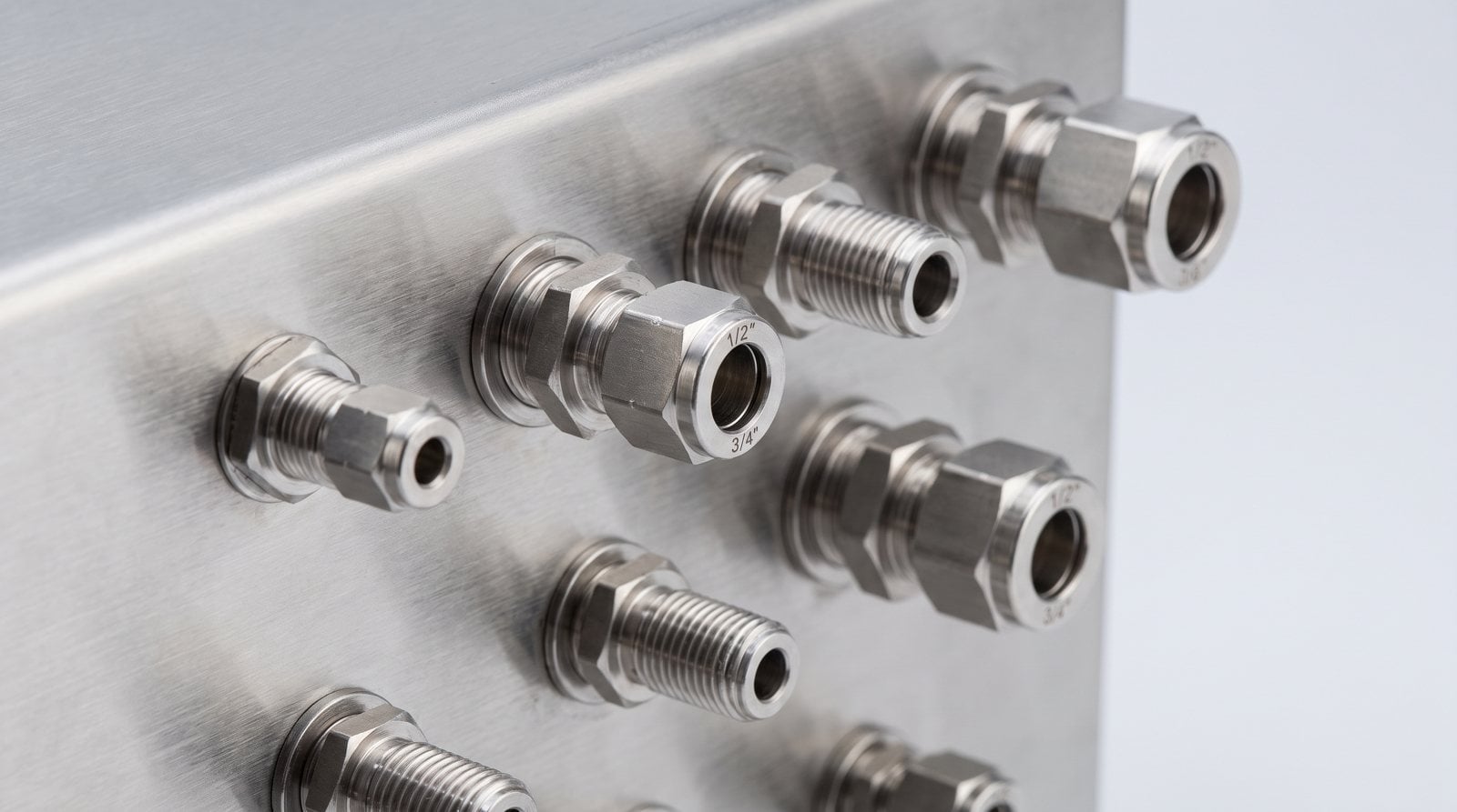 bulkhead fittings on control panel