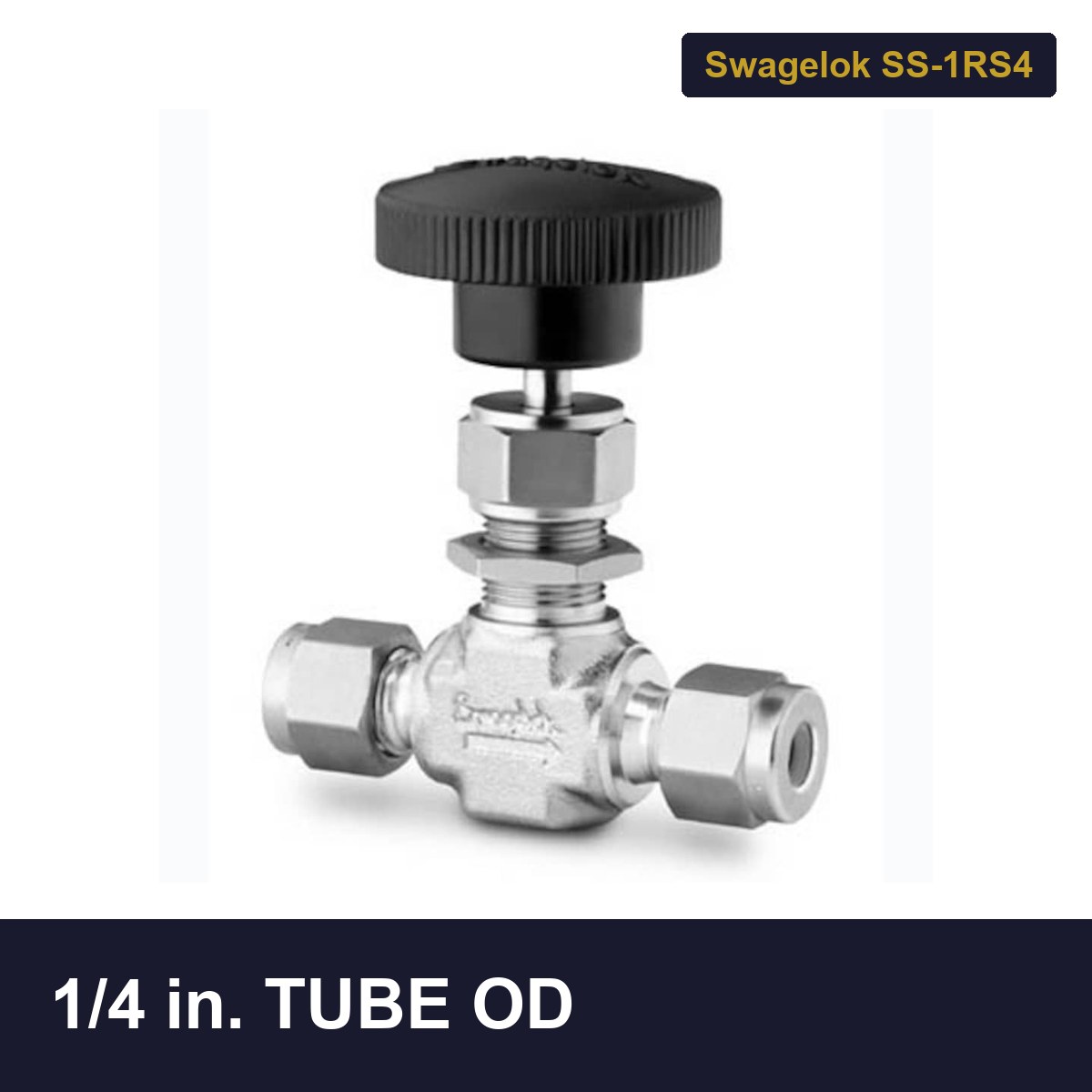 Swagelok SS-1RS4 Needle Valve, 1/4 In. Tube OD