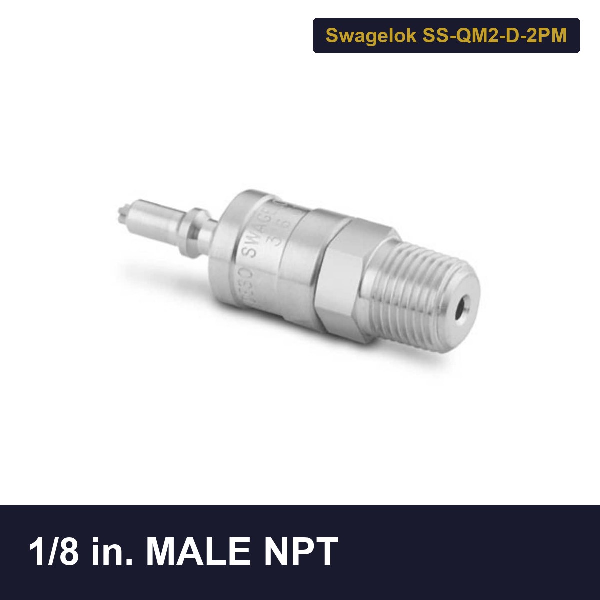 Swagelok SS-QM2-D-2PM Quick-Connect Stem, 1/8 In. Male NPT
